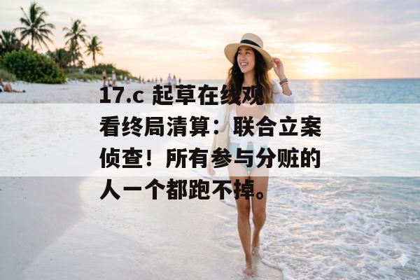 17.c 起草在线观看终局清算：联合立案侦查！所有参与分赃的人一个都跑不掉。